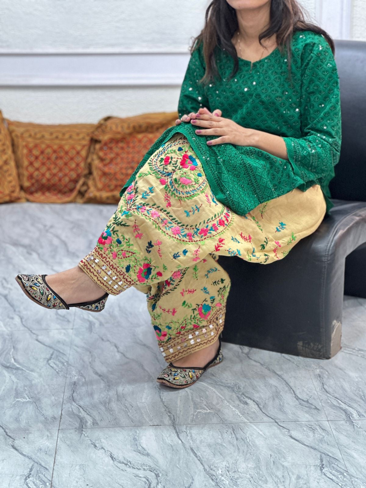 3-Piece Chikankari Pant Set