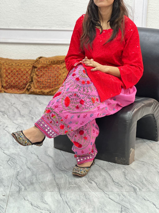 3-Piece Chikankari Pant Set