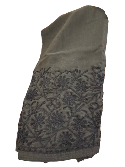 Chikankari Straight Pant Black