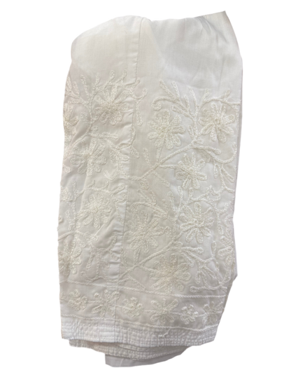 Chikankari Straight Pant White