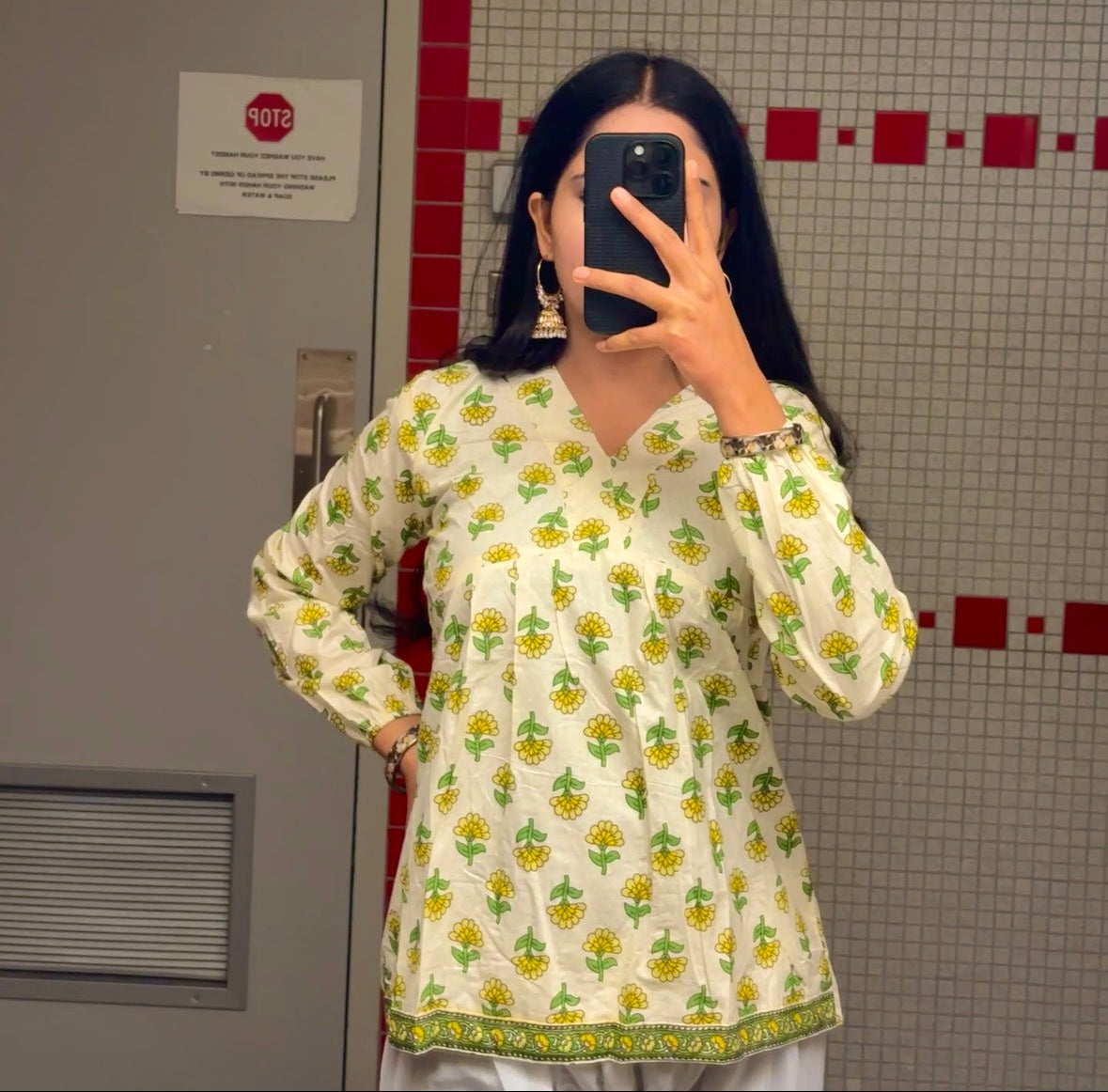 The Gulnaaz Kurti Yellow Fits S-L