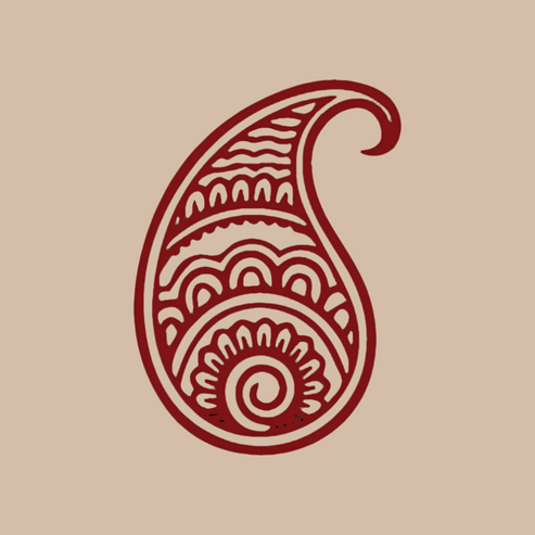 Red Mango Icon on a Beige background 