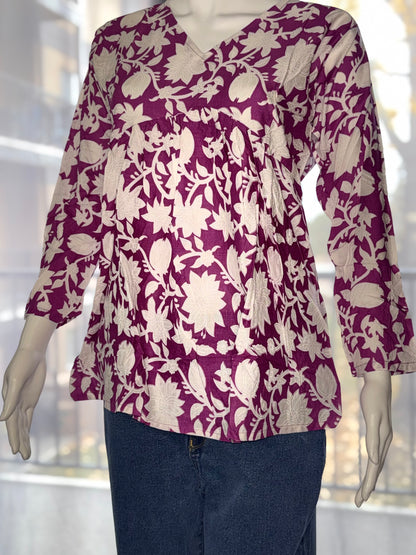 The Zahra Tunic Purple Fits S-L
