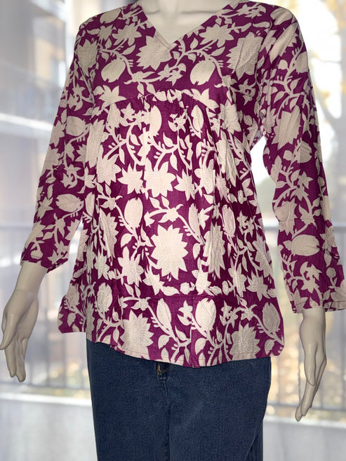 The Zahra Tunic Purple Fits S-L