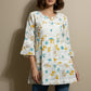White Short dress with floral pattern