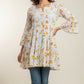 Chikankari Short Flower Design Top with Bell Sleeves