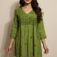Chikankari Short Top with Butterfly Motifs