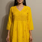 Chikankari Short Top with Butterfly Motifs