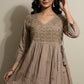 Chikankari Short Top with Butterfly Motifs