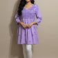 Chikankari Short Top with Butterfly Motifs