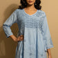 Chikankari Short Top with Butterfly Motifs
