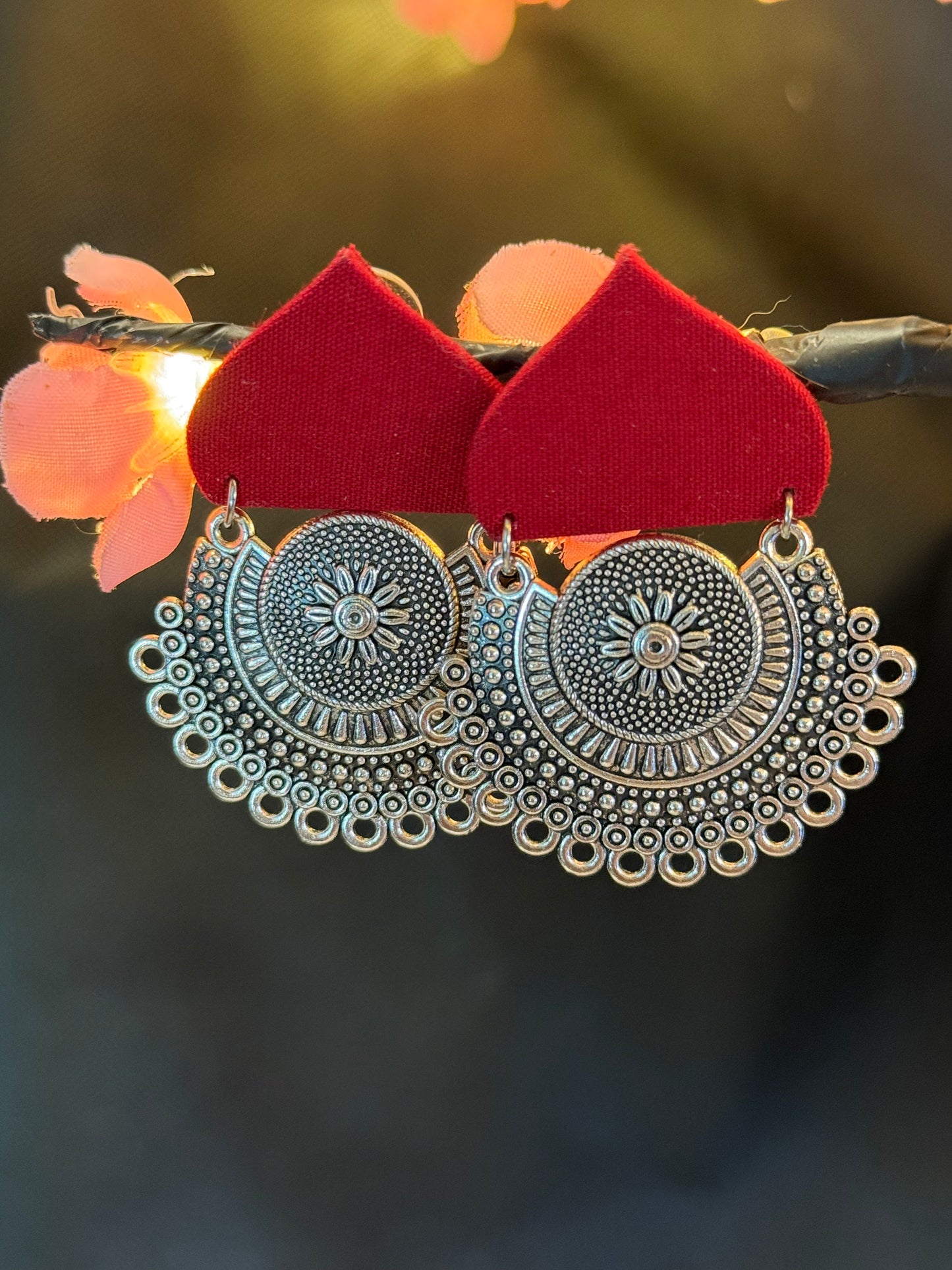 Scarlet Mandala Earrings
