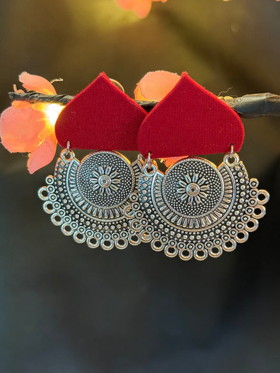 Scarlet Mandala Earrings