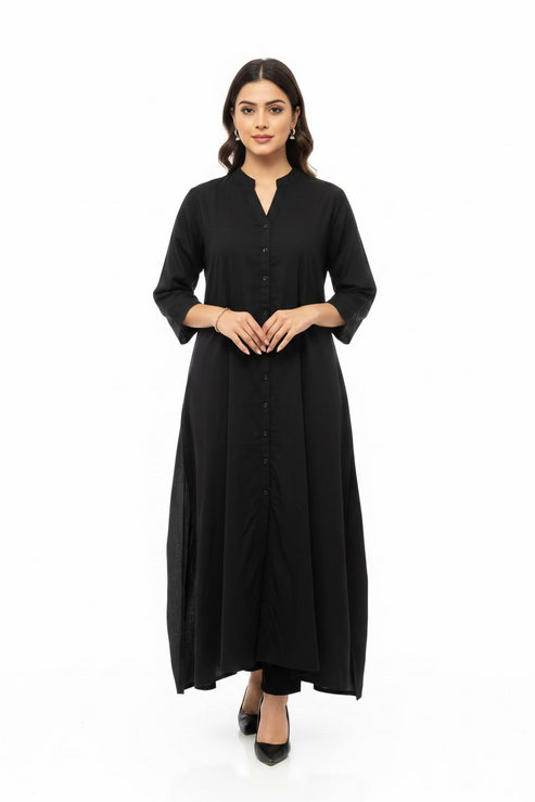Black Plain Kurti