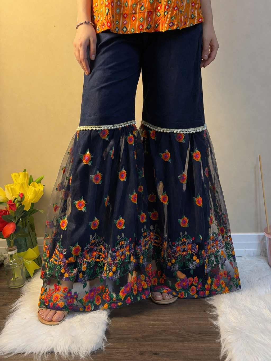 Premium Sharara Pants with Embroidery