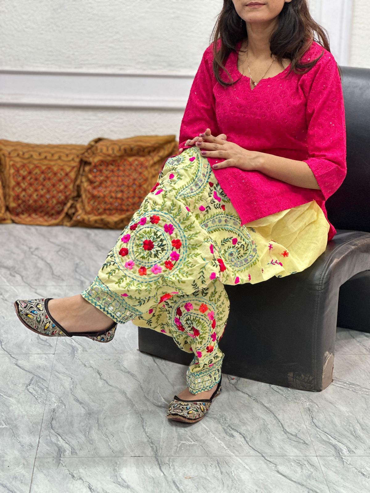 3-Piece Chikankari Pant Set