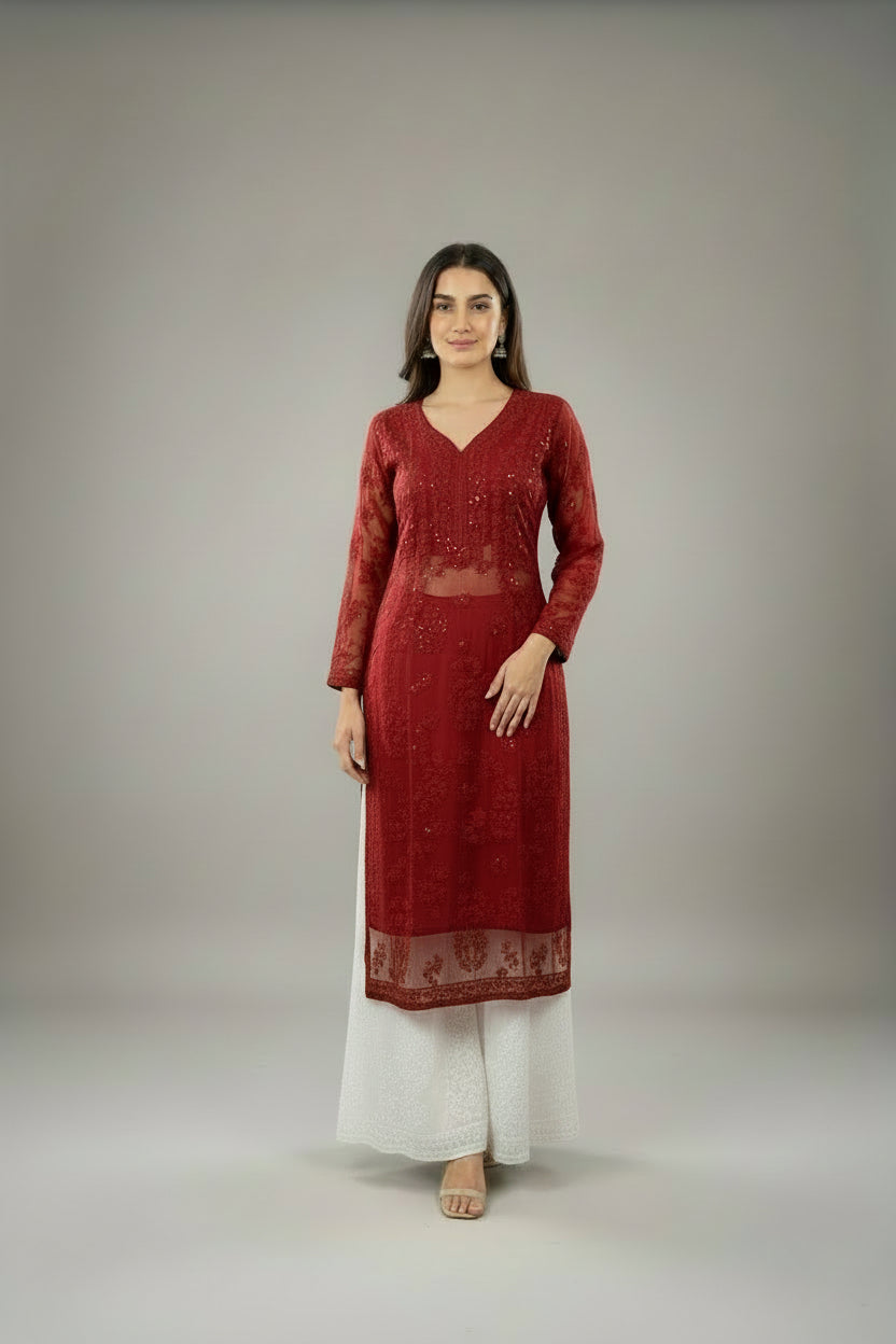 Viscose Mukesh Work Kurti