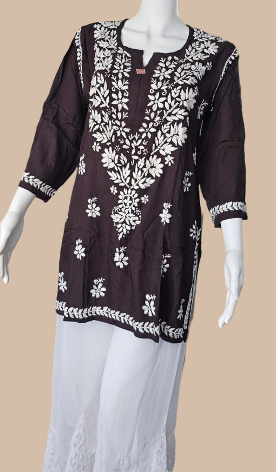 Brown Short Mul Cotton Top