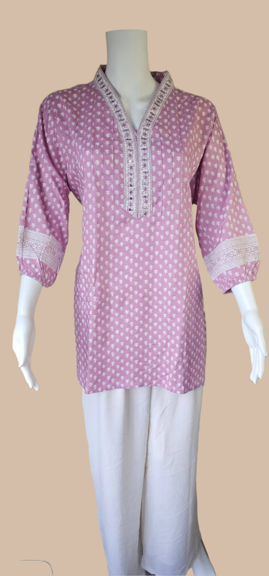 Beautiful Pink Tunic Smart Neckline