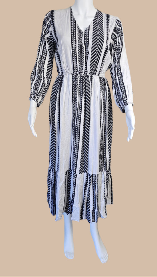 Robe longue ethnique blanche