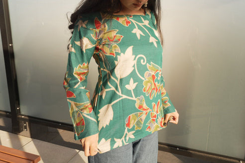 Verdant Garden Square-Neck Top