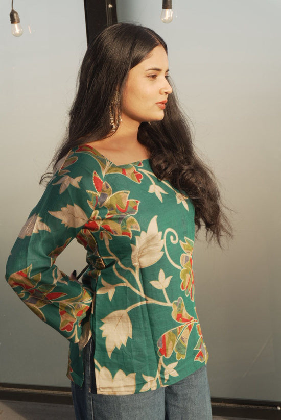 Verdant Garden Square-Neck Top