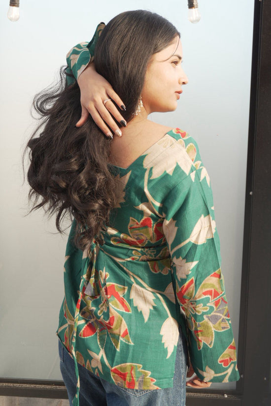 Verdant Garden Square-Neck Top