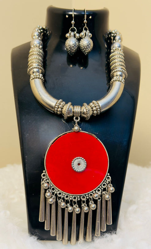 Sindoor Red Statement Necklace Set