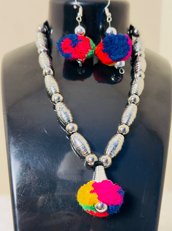 Navrang Pom Necklace Set
