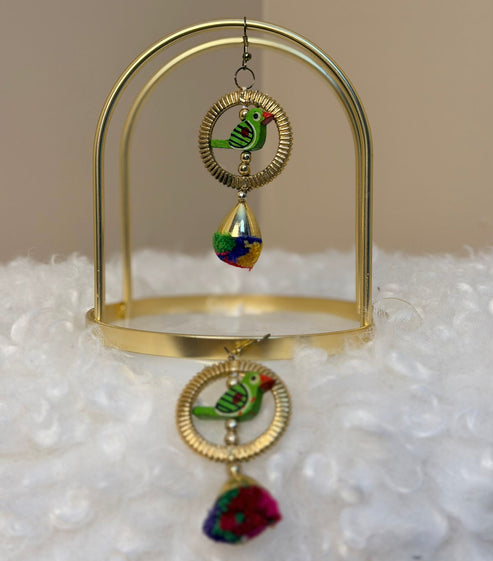 Hari Pankhi Charm Earrings