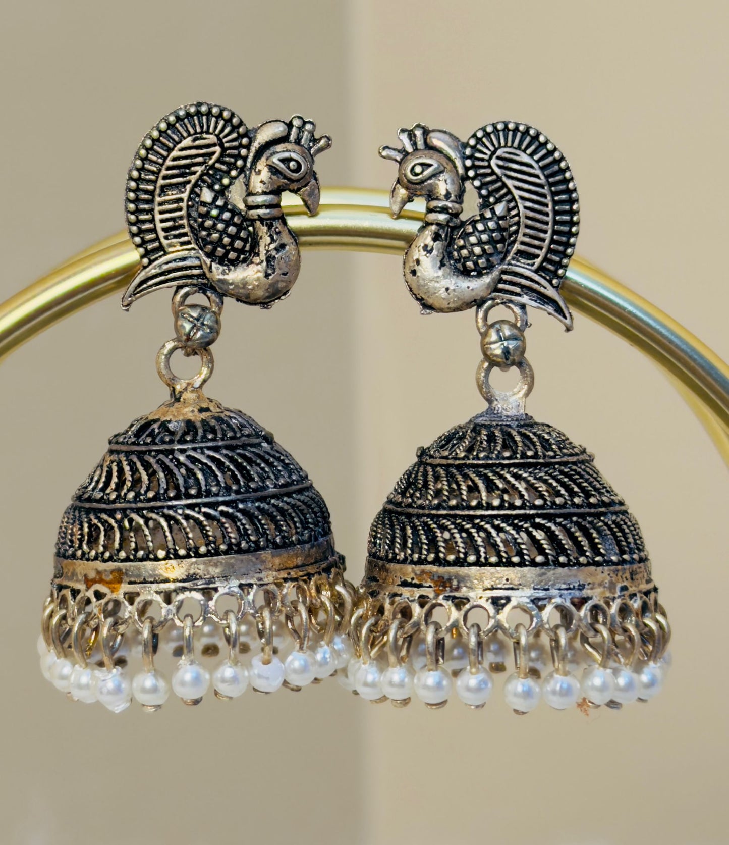 Mayura Moti Jhumka Earrings