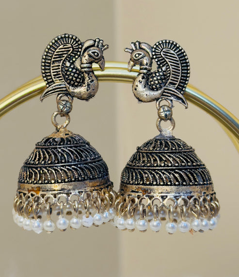 Mayura Moti Jhumka Earrings