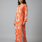 Tunique Chikankari Longue Pêche Foncé