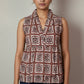 Sleeveless Short Top with Collar Neck