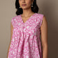 Sleeveless Short Floral Cotton Top