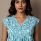 Sleeveless Short Floral Cotton Top