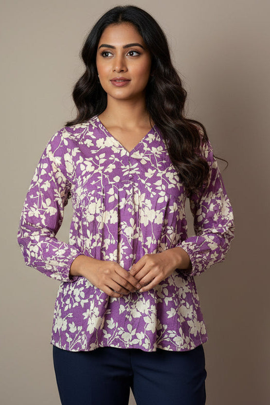 Full Sleeve Beautiful Short Cotton Top
