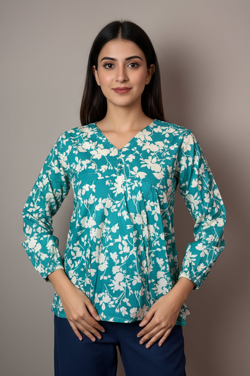 Full Sleeve Beautiful Short Cotton Top