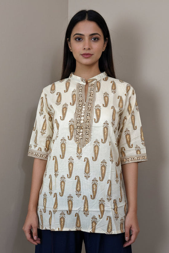 Desert Paisley Cotton Short Top