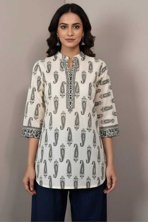 Desert Paisley Cotton Short Top