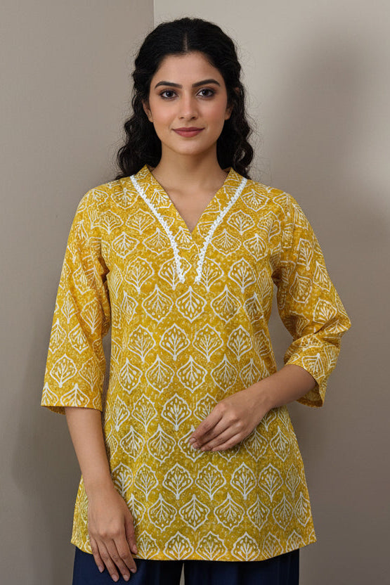 Petal Breeze Cotton Short Top
