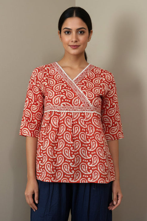 Paisley Grace Cotton Short Top