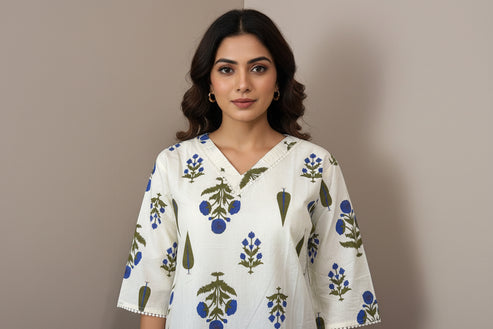 Garden Bloom Cotton Short Top