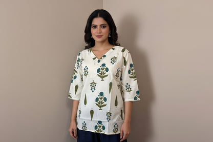 Garden Bloom Cotton Short Top