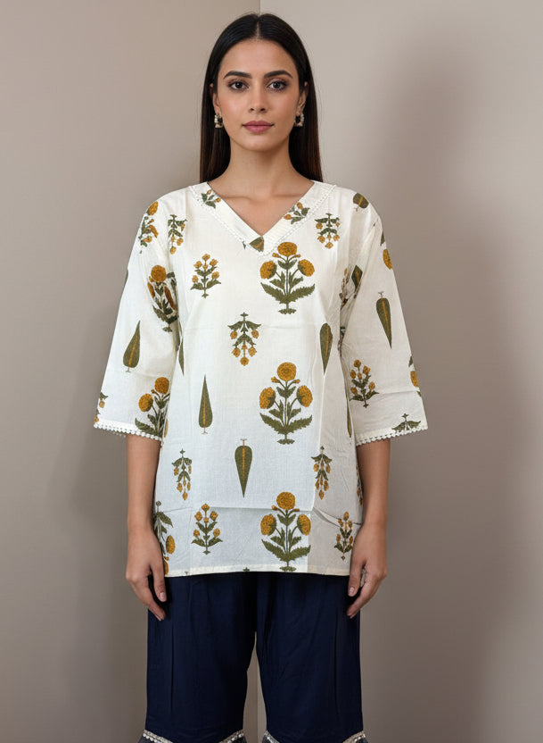 Garden Bloom Cotton Short Top