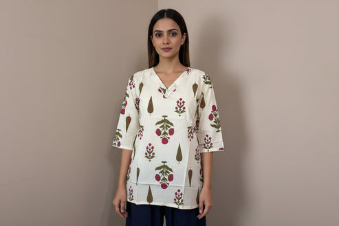 Garden Bloom Cotton Short Top