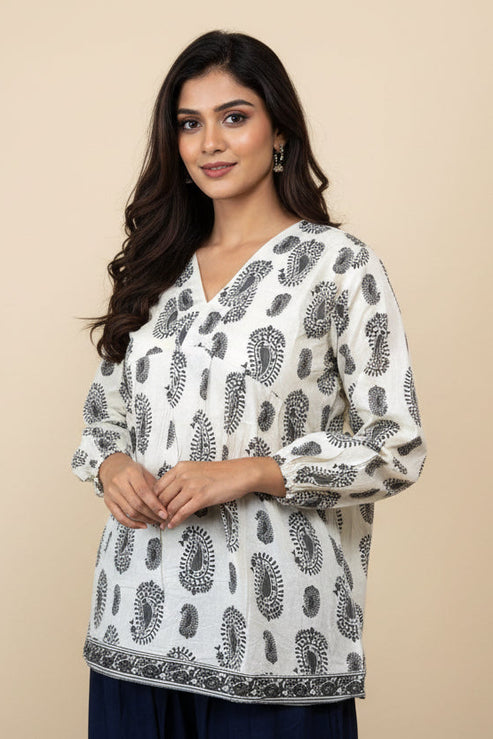 Paisley Meadow Cotton Short Top