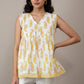Paisley Petal Sleeveless Short Top