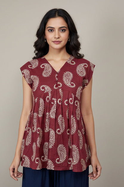 Paisley Breeze Short Cotton Top