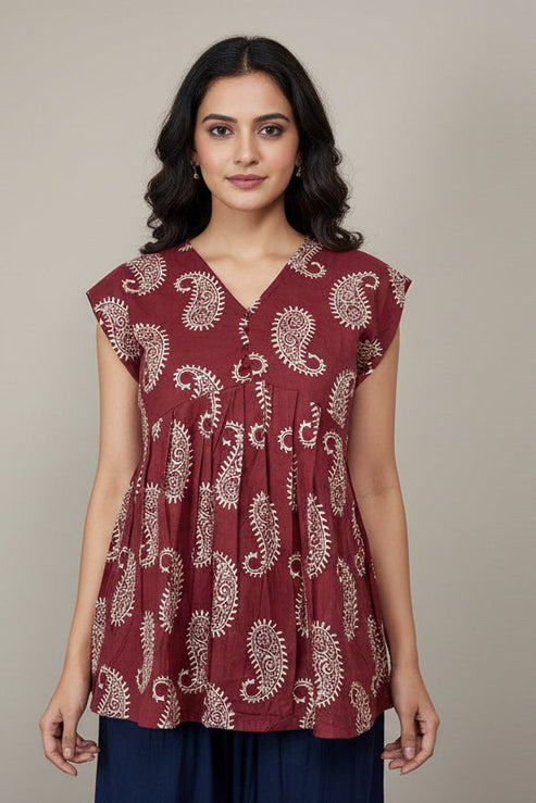 Paisley Breeze Short Cotton Top